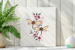 Dragonfly And Flowers Tatoo Clipart Product Image 2