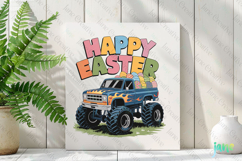 Happy Easter Truck Funny Gamer Boys Kids Clipart Product Image 2