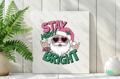 Retro Pink Christmas Stay Merry And Bright Clipart Product Image 2