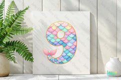 Mermaid Birthday Number 9 PNG Clipart Product Image 2