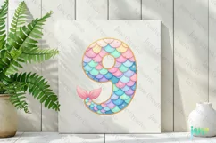 Mermaid Birthday Number 9 PNG Clipart Product Image 2