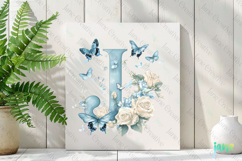 Watercolor Floral Butterflies Letter J Product Image 3
