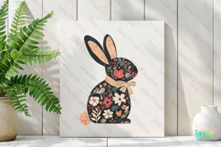 Floral Easter Bunny Sublimation Clipart Product Image 2