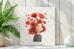 Whimsical Floral Child Clipart Product Image 2