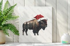 Double Exposure Christmas American Bison Clipart Product Image 2