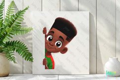 Peeking African American Little Boy Clipart Product Image 2