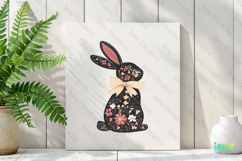 Floral Easter Bunny Sublimation Clipart Product Image 2
