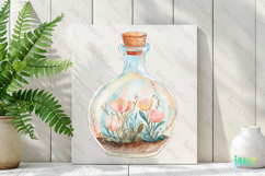 Floral Bottle Gardening Sublimation Clipart Product Image 2