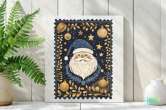 Blue And Gold Christmas Stamp Clipart Product Image 2