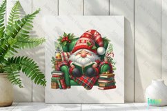 Cute Christmas Gnome And Books Clipart Product Image 2