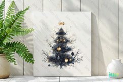 Blue And Gold Christmas Tree Clipart Product Image 2
