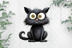 Funny Black Cat Sublimation Clipart Product Image 1