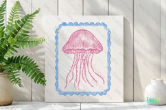 Coquette Coastal Summer Jellyfish Frame Clipart Product Image 2