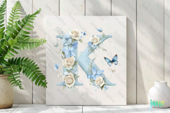 Watercolor Floral Butterflies Letter K Product Image 3