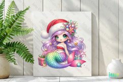 Pastel Christmas Mermaid Clipart Product Image 2
