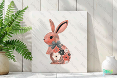 Floral Easter Bunny Sublimation Clipart Product Image 2