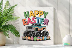Happy Easter Truck Funny Gamer Boys Kids Clipart Product Image 2