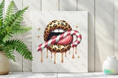 Glitter Leopard Christmas Sexy Lips Clipart Product Image 2