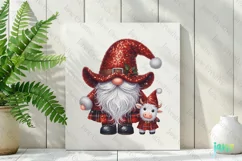 Sparkling Christmas Gnome And Highland Cow Clipart Product Image 2