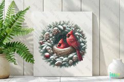 Winter Scene Wreath Sublimation Clipart Product Image 2