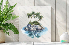 Watercolor Pirate Island Clipart Product Image 3