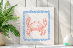 Coquette Coastal Summer Crab Frame Clipart Product Image 2