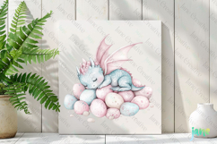 Baby Dragon With Bunny Ears Sublimation Clipart Product Image 2