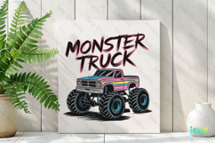 Easter Monster Truck Funny Gamer Boys Kids Clipart Product Image 2