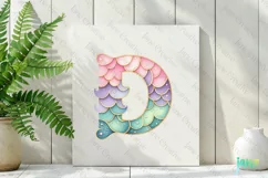 Mermaid Birthday Letter D PNG Clipart Product Image 2