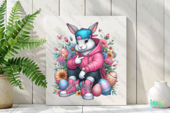 Retro Easter Bunny Sublimation Clipart Product Image 2