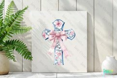 Chinoiserie Easter Cross Sublimation Clipart Product Image 2