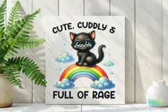 Funny Sarcastic Cat Cute Cuddly And Full Of Rage Product Image 2