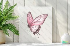 Pink Hand Drawing Butterfly Clipart Product Image 2