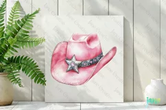 Pink Western Cowgirl Cowboy Hat Clipart Product Image 2