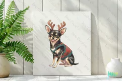 Little Christmas Chihuahua Dog Clipart Product Image 2