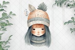 Cozy Winter Vibes Girl Sublimation Clipart Product Image 1