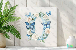 Watercolor Floral Butterflies Letter O Product Image 3