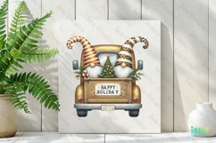 Glitter Leopard Christmas Gnome Truck Clipart Product Image 2