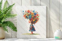Whimsical Floral Child Clipart Product Image 2