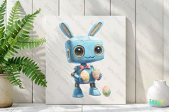 Cute Easter Robot Sublimation Clipart Product Image 2