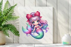 Pastel Christmas Mermaid Clipart Product Image 2