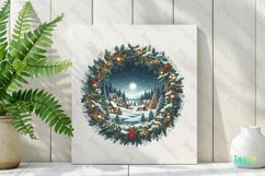 Winter Scene Wreath Sublimation Clipart Product Image 2