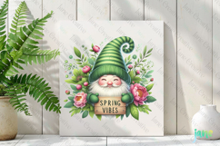 Spring Gnome Floral Garden Clipart Product Image 2