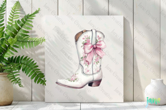 Pink Chinoiserie Cowgirl Boot Clipart Product Image 2