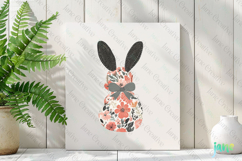 Floral Easter Bunny Sublimation Clipart Product Image 2