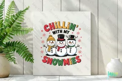Chillin With My Snowmies Kids Christmas Clipart Product Image 2