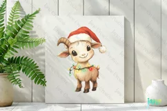 Cute Christmas Farm Animal Goat Clipart Product Image 2