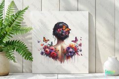 Woman Back Butterflies And Flowers Product Image 2