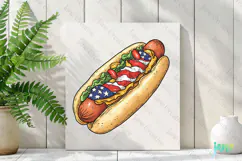 4th of July Hot Dog Sublimation Clipart Product Image 2