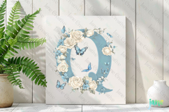 Watercolor Floral Butterflies Letter Q Product Image 3